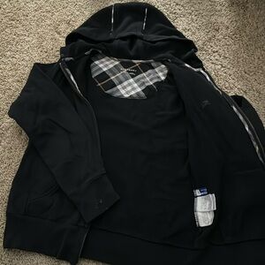 preloved Burberry blue label light zip up hoodie